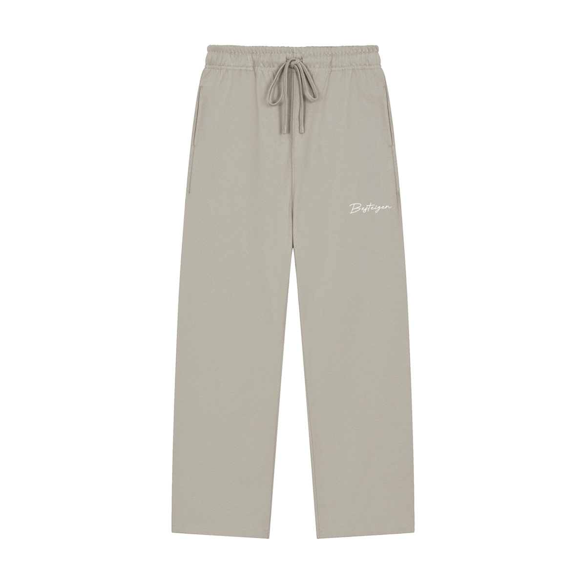 Solid Color Straight-Leg Sweatpants
