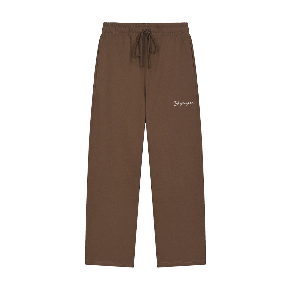 Solid Color Straight-Leg Sweatpants