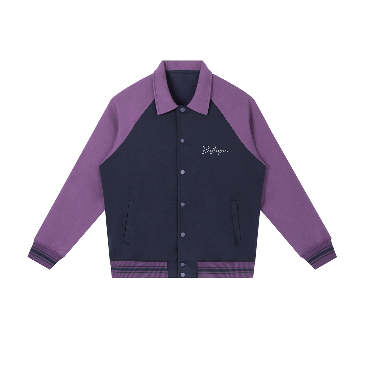 Classic Contrast Raglan Baseball Jacket