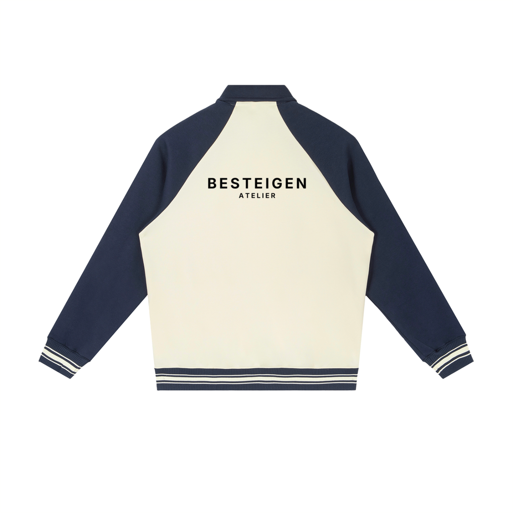 Contrast Raglan Sleeve Baseball Jacket