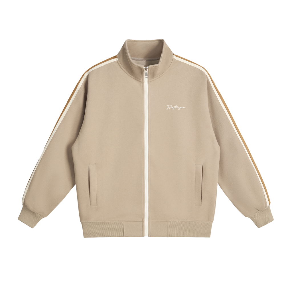 Contrast Side-Stripe Stand Collar Jacket