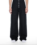 Woven Canvas Wide-Leg Trouser